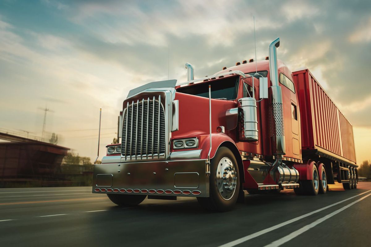 Tractor unit on the highway